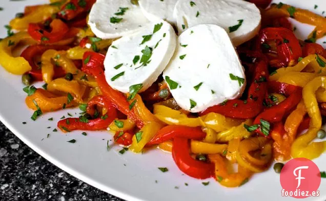 Pimientos Asados Con Alcaparras Y Mozzarella