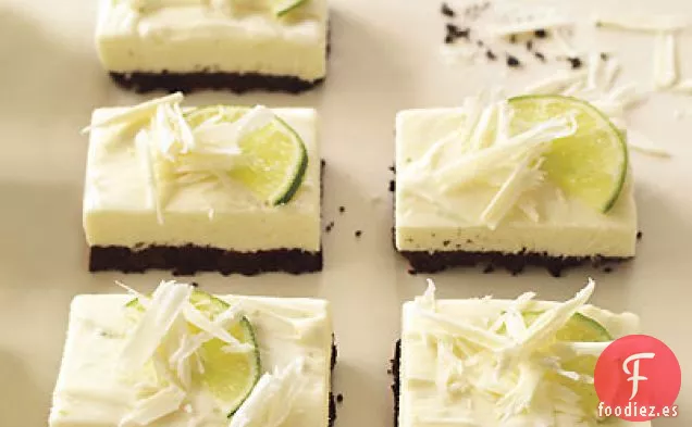 Barras de Tarta de Queso con Chocolate Blanco y Lima