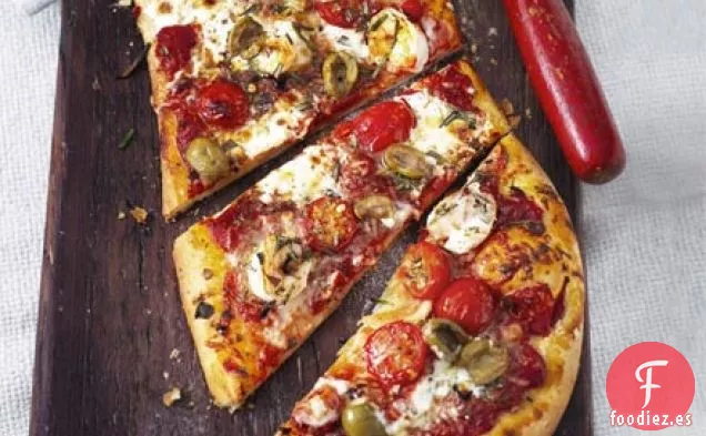 Pizzas de gambas picantes