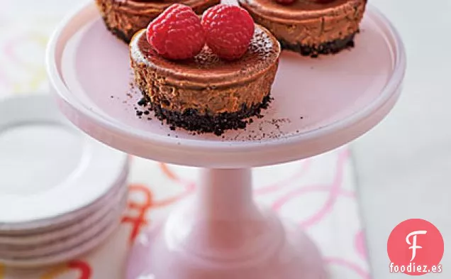 Mini Pasteles de Queso con Chocolate Mexicano