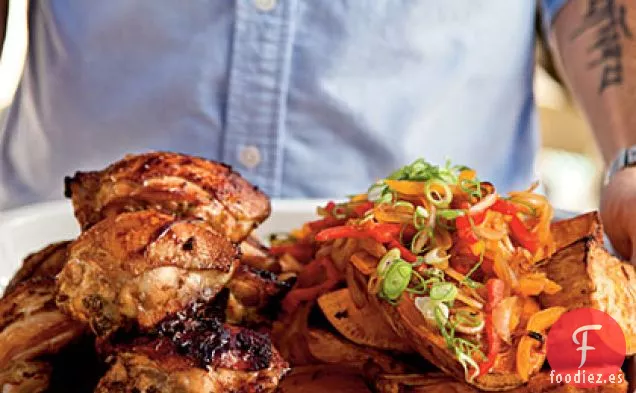 Muslos de Pollo Marinados con Batata
