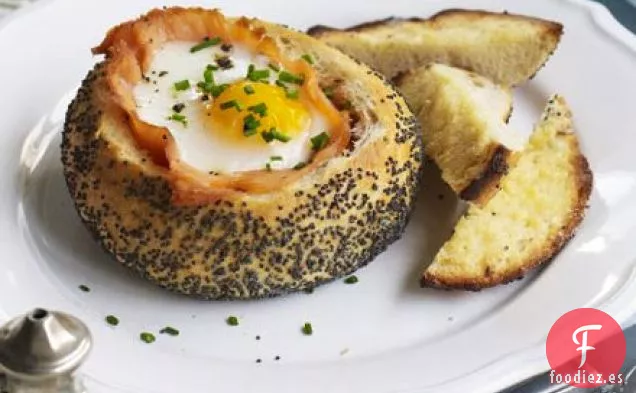 Salmón al horno y huevos