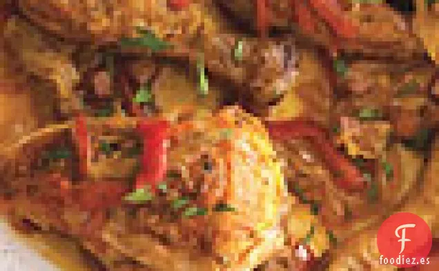 Pollo con Pimientos, Jamón Ahumado y Pimentón