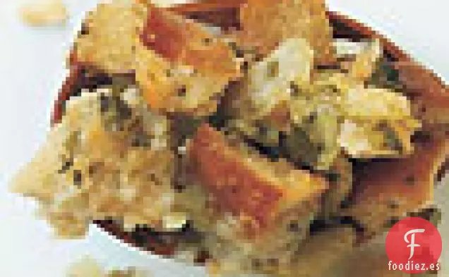 Relleno de Pan Rústico con Pimiento Morrón y Tomillo Fresco