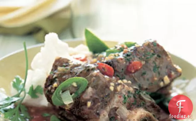Costillas de Ternera en Chipotle y Salsa de Chile Verde