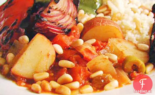 Tagine de Verduras a la Parrilla Mediterránea