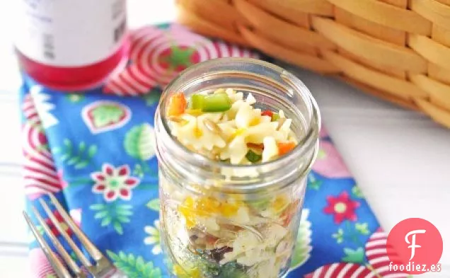 Receta de Ensalada de Pasta con Pajarita de Mandarina y Pimiento Rojo Asado