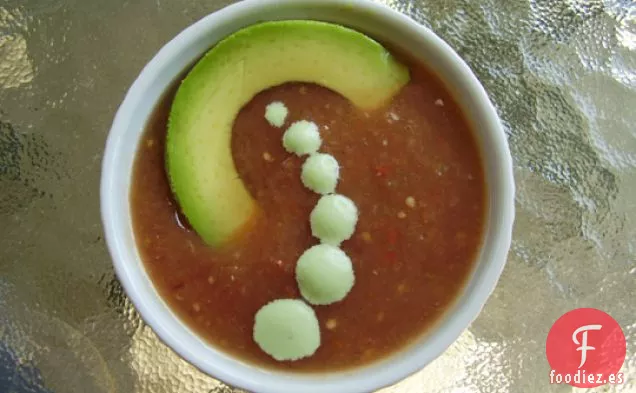 Gazpacho De Tara Con Crema De Albahaca