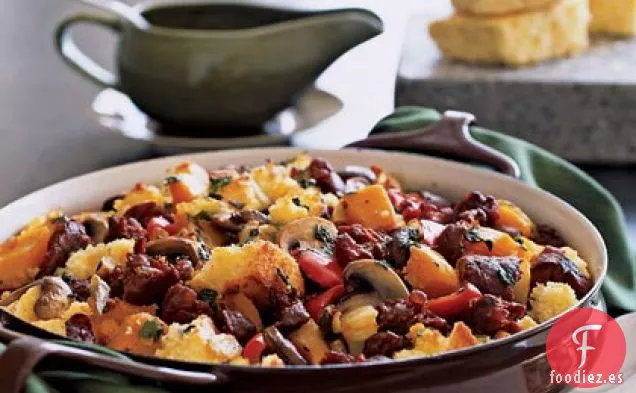 Aderezo de Pan de Maíz y Chorizo del Suroeste