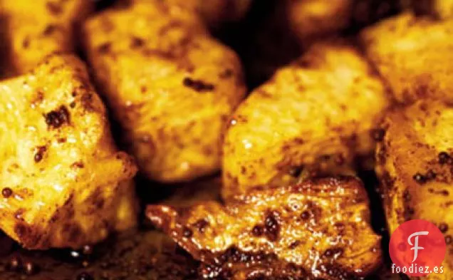 Trozos de apio asados y al curry