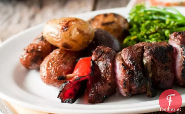 Brochetas De Carne De Higo Y Balsámico