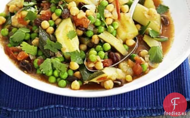 Tagine de verduras con garbanzos y pasas