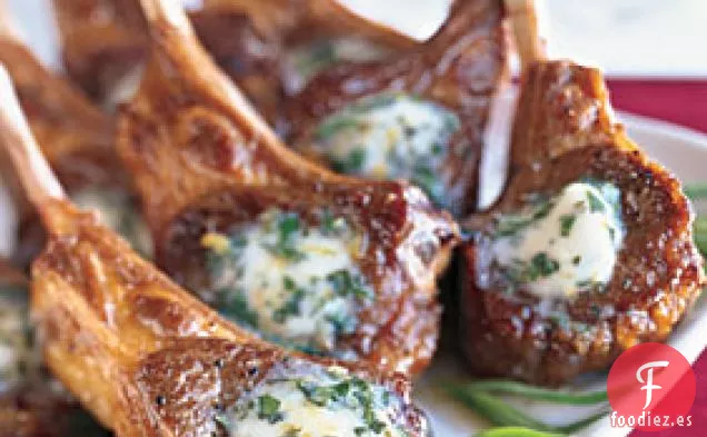 Chuletas de Cordero Salteadas con Mantequilla de Berenjena