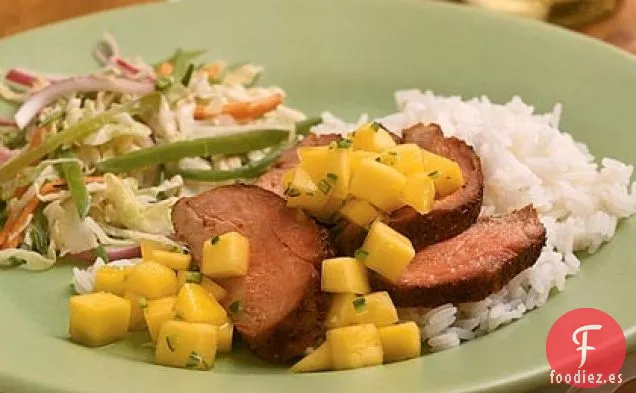 Solomillo de Cerdo Frotado con Especias con Sambal de Mango