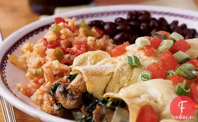 Enchiladas Cremosas de Espinacas y Champiñones