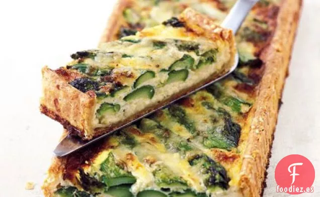 Tarta de espárragos y queso
