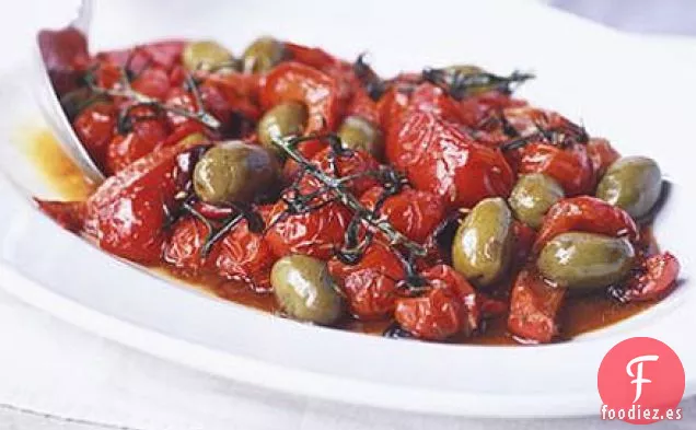 Pimientos asados de comino y tomates