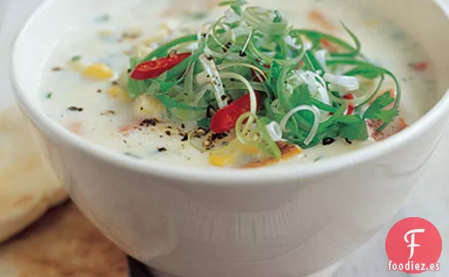Sopa de maíz y pimienta con especias
