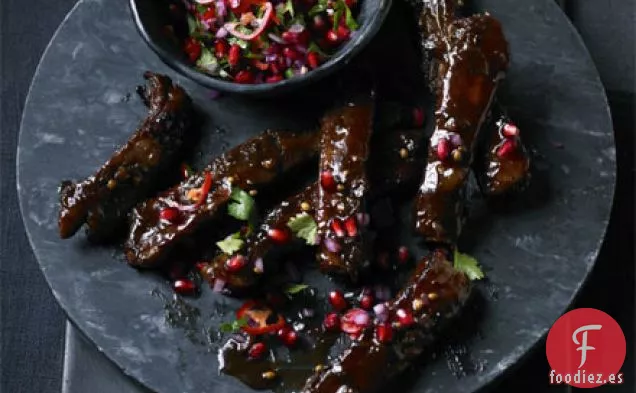 Costillas agridulces con salsa de granada