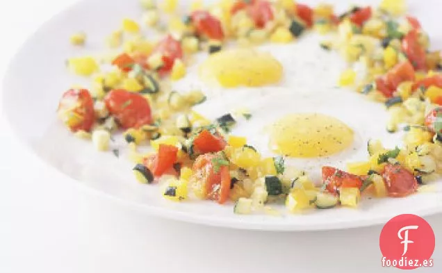 Huevos Fritos con Confeti de Verduras