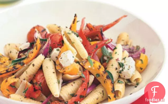 Pasta Con Verduras A La Parrilla Y Queso Feta