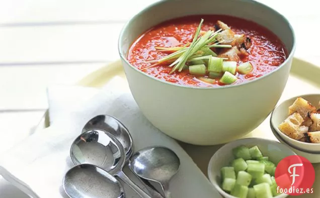 Gazpacho de Tomate y Pimiento a la Parrilla