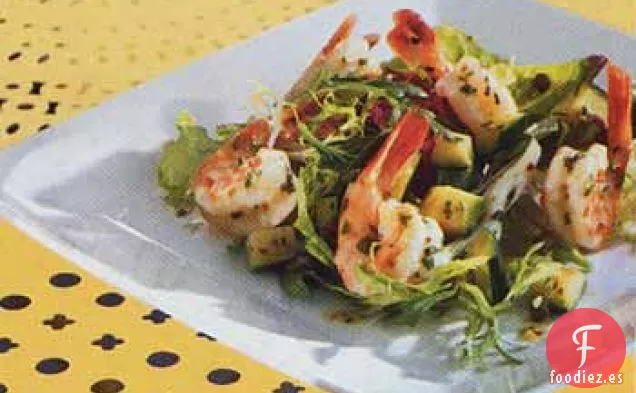 Ensalada de Camarones con Calabacín y Albahaca