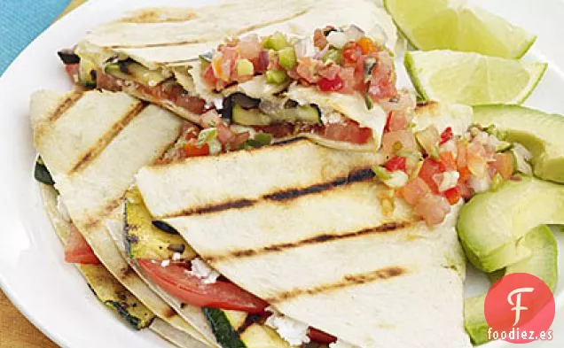 Quesadillas de Calabacín, Tomate y Queso de Cabra a la Parrilla