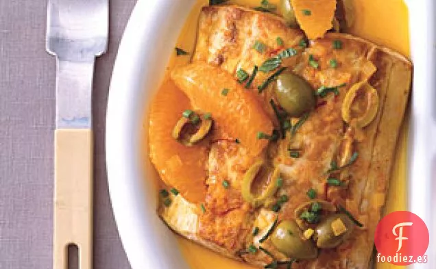 Mahi-Mahi a la Sartén con Naranjas y Aceitunas