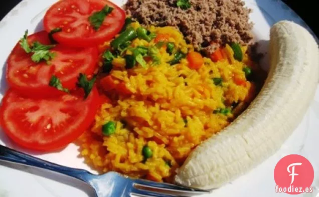 Arroz Asopado con Carne en Polvo