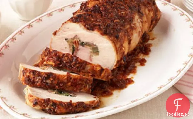 Asado de Cerdo Relleno con Salsa Guajillo