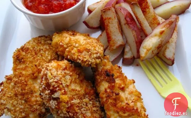 Tiras de Pollo Crujientes Al Horno