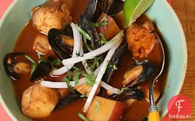Sopa de Mariscos de Chile Rojo de Rick Bayless - Sin Gluten Recetas
