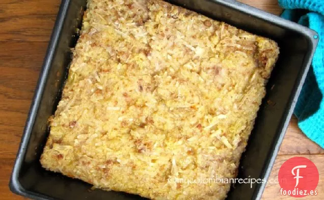 Torta de Dulce de Coco (Pastel de Pudín de Coco Colombiano)