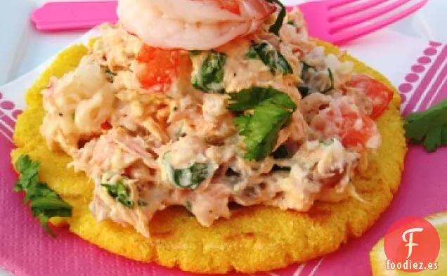 Arepas con Salmón y Camarones (Arepas con Salmón y Camarones)