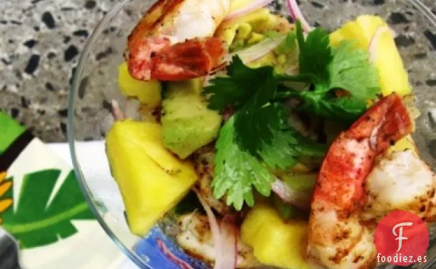 Cóctel de Camarones con Piña y Aguacate (Cocktail de Camarones con Piña y Aguacate)
