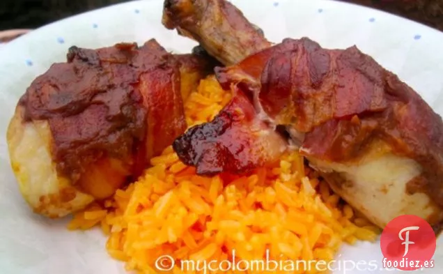 Pollo Envuelto en Tocino con Salsa de Tamarindo