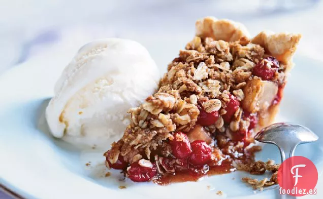 Tarta de Pera y Arándanos con Streusel de Avena