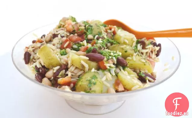 Ensalada de Patatas y Frijoles con Aderezo de Hierbas con sabor Picante