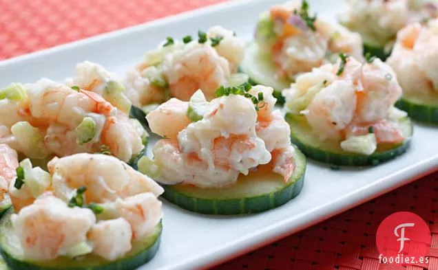 Ensalada De Camarones En Rodajas De Pepino