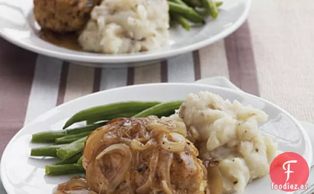 Panes de Carne de Pavo con Salvia y Salsa de Cebolla y Sidra