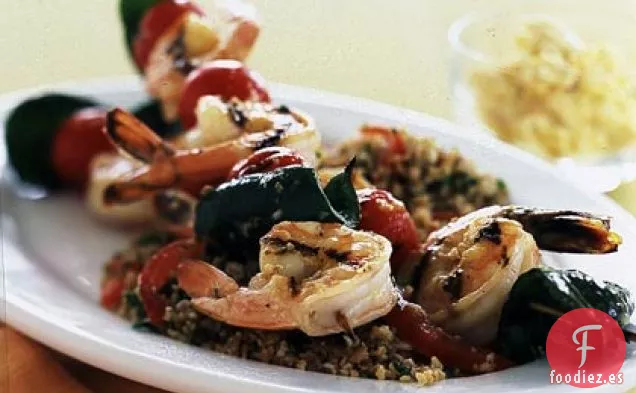 Brochetas de Camarones a la Parrilla