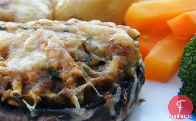 Champiñones Rellenos de Zanahoria, Calabacín y Mantequilla de Maní de Lujo
