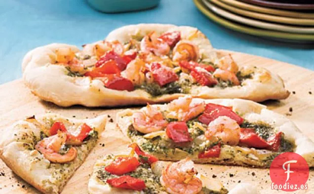 Pizza de Pesto de Camarones