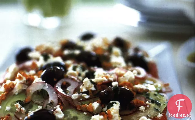 Ensalada de Tomate, Pepino y Queso Feta