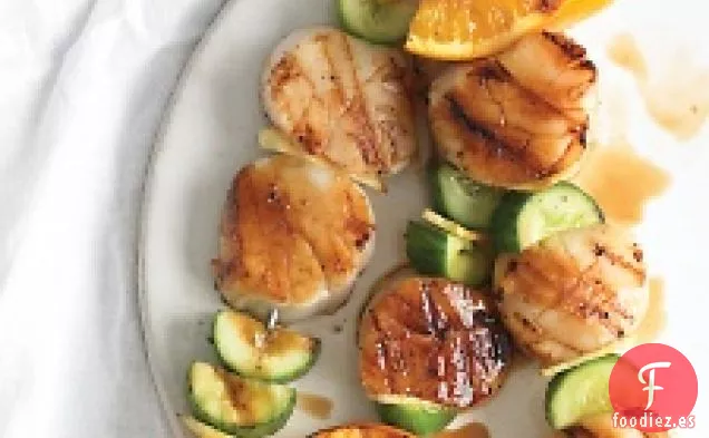 Brochetas De Vieira, Naranja Y Pepino
