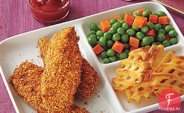 Crujientes Dedos De Pollo Con Costra De Nuez