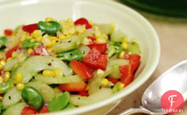 Succotash De Maíz, Habas Y Pepino