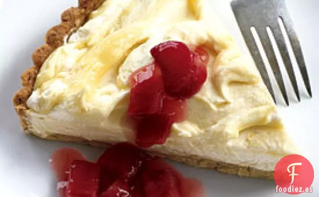 Tarta de Nube de Limón con Compota de Ruibarbo