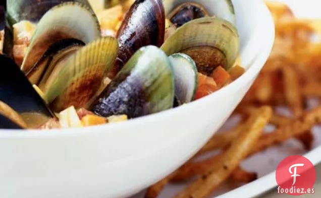 Mejillones al Curry con Buñuelos de Horno